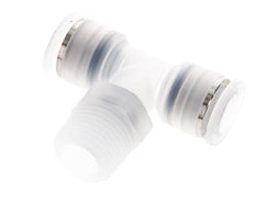 12mm x R1/2'' inline T-stuk PA Insteekfitting Buitendraad FDA Draaibaar EPDM