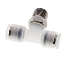 8mm x R1/4'' inline T-stuk PA/RVS Insteekfitting Buitendraad FDA Draaibaar EPDM