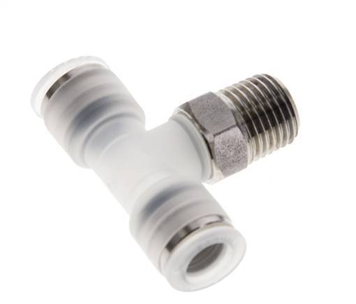 8mm x R1/4'' inline T-stuk PA/RVS Insteekfitting Buitendraad FDA Draaibaar EPDM