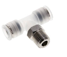 8mm x R1/4'' inline T-stuk PA/RVS Insteekfitting Buitendraad FDA Draaibaar EPDM