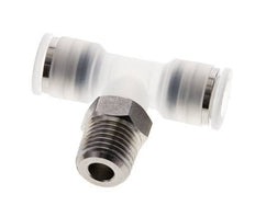 8mm x R1/4'' inline T-stuk PA/RVS Insteekfitting Buitendraad FDA Draaibaar EPDM