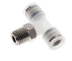 8mm x R1/4'' inline T-stuk PA/RVS Insteekfitting Buitendraad FDA Draaibaar EPDM