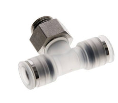 8mm x G1/4'' inline T-stuk PA/RVS Insteekfitting Buitendraad FDA Draaibaar EPDM