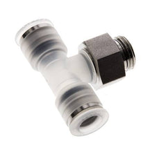 8mm x G1/4'' inline T-stuk PA/RVS Insteekfitting Buitendraad FDA Draaibaar EPDM
