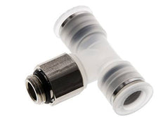 10mm x G1/4'' inline T-stuk PA/RVS Insteekfitting Buitendraad FDA Draaibaar EPDM