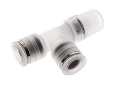 8mm x R1/4'' rechte hoek T-stuk PA Insteekfitting Buitendraad FDA Draaibaar EPDM