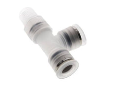 10mm x R1/4'' rechte hoek T-stuk PA Insteekfitting Buitendraad FDA Draaibaar EPDM