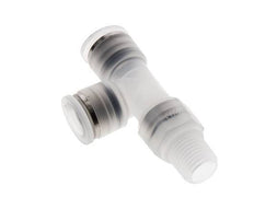 10mm x R1/4'' rechte hoek T-stuk PA Insteekfitting Buitendraad FDA Draaibaar EPDM