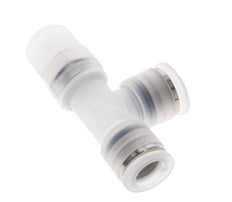 10mm x R3/8'' rechte hoek T-stuk PA Insteekfitting Buitendraad FDA Draaibaar EPDM
