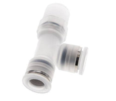 10mm x R3/8'' rechte hoek T-stuk PA Insteekfitting Buitendraad FDA Draaibaar EPDM