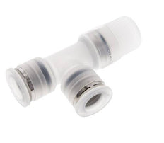 10mm x R3/8'' rechte hoek T-stuk PA Insteekfitting Buitendraad FDA Draaibaar EPDM