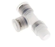 12mm x R3/8'' rechte hoek T-stuk PA Insteekfitting Buitendraad FDA Draaibaar EPDM