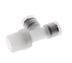 10mm x R1/2'' rechte hoek T-stuk PA Insteekfitting Buitendraad FDA Draaibaar EPDM