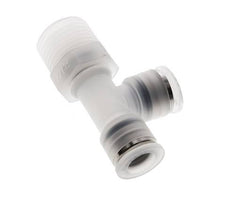 10mm x R1/2'' rechte hoek T-stuk PA Insteekfitting Buitendraad FDA Draaibaar EPDM