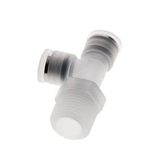 10mm x R1/2'' rechte hoek T-stuk PA Insteekfitting Buitendraad FDA Draaibaar EPDM