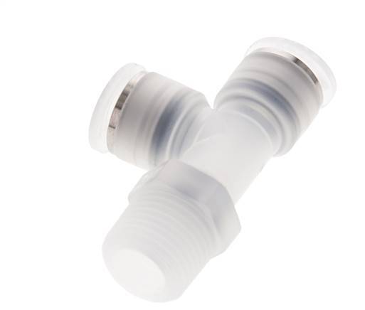 12mm x R1/2'' rechte hoek T-stuk PA Insteekfitting Buitendraad FDA Draaibaar EPDM