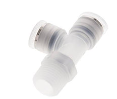 12mm x R1/2'' rechte hoek T-stuk PA Insteekfitting Buitendraad FDA Draaibaar EPDM