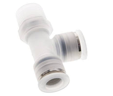 12mm x R1/2'' rechte hoek T-stuk PA Insteekfitting Buitendraad FDA Draaibaar EPDM