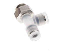 6mm x G1/4'' Right Angle Tee Push-in Fitting with Male Threads PA/Stainless Steel EPDM FDA Rotatable