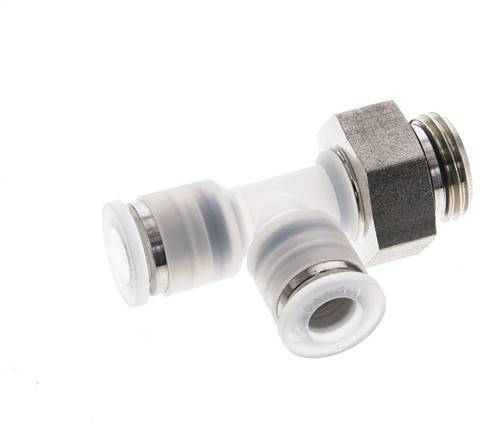 6mm x G1/4'' Right Angle Tee Push-in Fitting with Male Threads PA/Stainless Steel EPDM FDA Rotatable