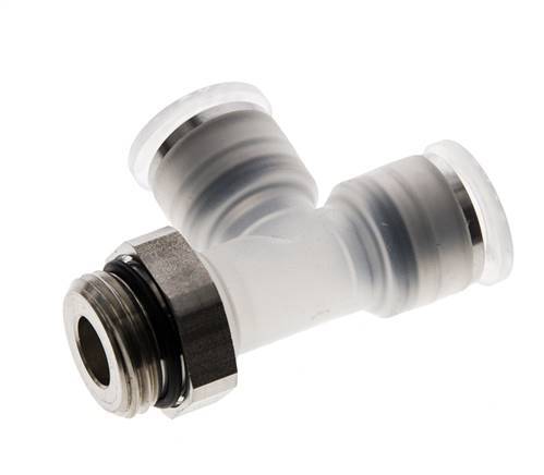12mm x G1/2'' rechte hoek T-stuk PA/RVS Insteekfitting Buitendraad FDA Draaibaar EPDM
