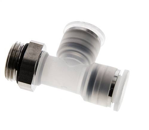 12mm x G1/2'' rechte hoek T-stuk PA/RVS Insteekfitting Buitendraad FDA Draaibaar EPDM