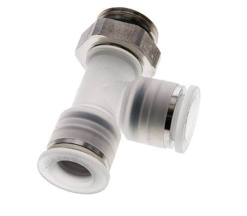 12mm x G1/2'' rechte hoek T-stuk PA/RVS Insteekfitting Buitendraad FDA Draaibaar EPDM