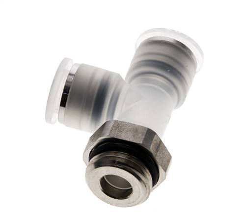 12mm x G1/2'' rechte hoek T-stuk PA/RVS Insteekfitting Buitendraad FDA Draaibaar EPDM