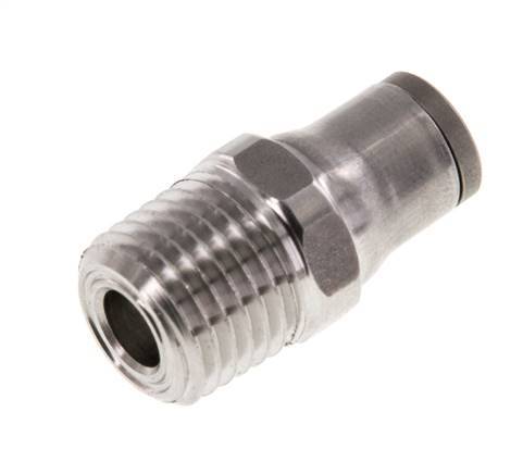 6mm x 1/4'' NPT RVS Insteekfitting Buitendraad FKM