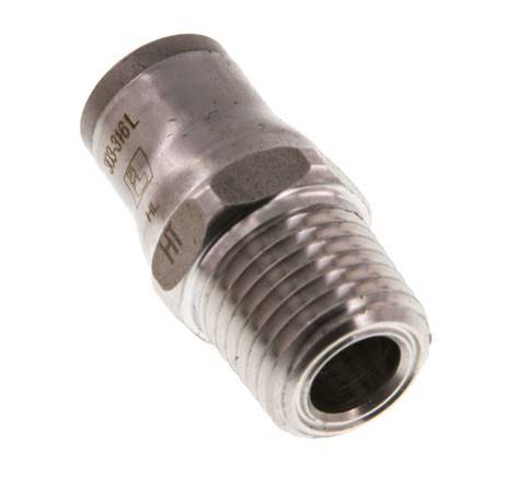 8mm x 1/4'' NPT RVS Insteekfitting Buitendraad FKM