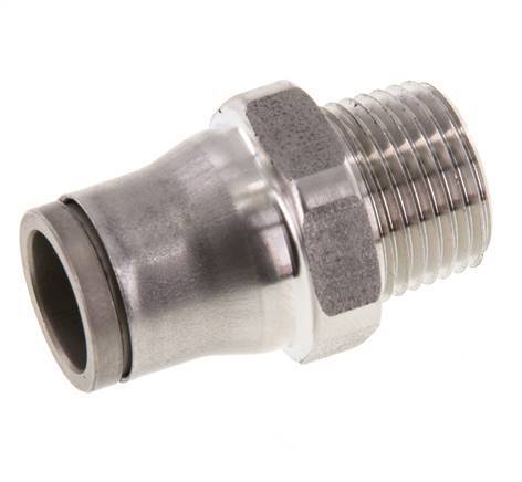 12mm x 3/8'' NPT Push-in Fitting with Male Threads Stainless Steel FKM