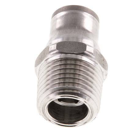 12mm x 1/2'' NPT RVS Insteekfitting Buitendraad FKM