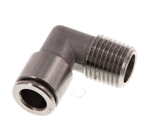 8mm x R1/4'' 90 graden L-verbinding RVS Insteekfitting Buitendraad FKM