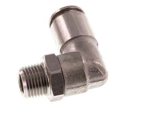 6mm x R1/8'' 90 graden L-verbinding RVS Insteekfitting Buitendraad Draaibaar FKM