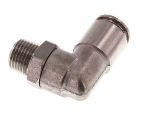 6mm x R1/8'' 90 graden L-verbinding RVS Insteekfitting Buitendraad Draaibaar FKM