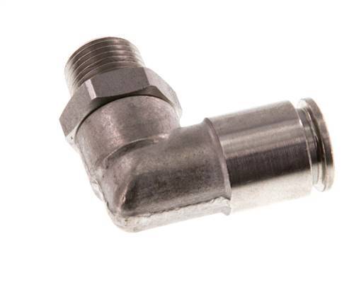 6mm x R1/8'' 90 graden L-verbinding RVS Insteekfitting Buitendraad Draaibaar FKM