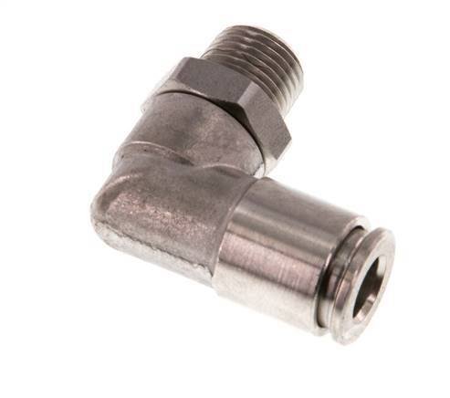 6mm x R1/8'' 90 graden L-verbinding RVS Insteekfitting Buitendraad Draaibaar FKM