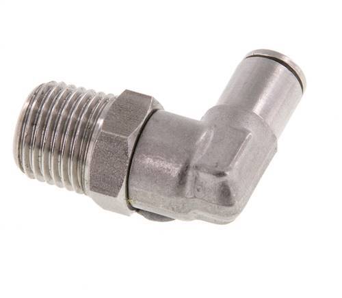 4mm x R1/4'' 90 graden L-verbinding RVS Insteekfitting Buitendraad Draaibaar FKM