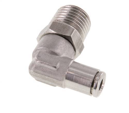 4mm x R1/4'' 90 graden L-verbinding RVS Insteekfitting Buitendraad Draaibaar FKM