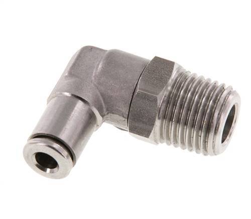 4mm x R1/4'' 90 graden L-verbinding RVS Insteekfitting Buitendraad Draaibaar FKM