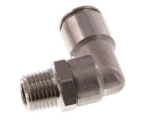 10mm x R1/4'' 90 graden L-verbinding RVS Insteekfitting Buitendraad Draaibaar FKM