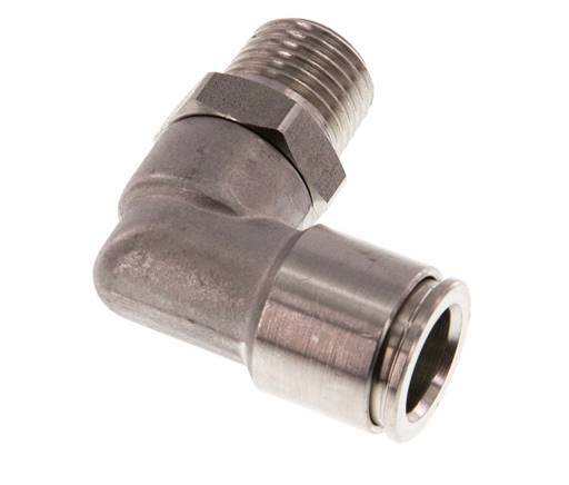 10mm x R1/4'' 90 graden L-verbinding RVS Insteekfitting Buitendraad Draaibaar FKM