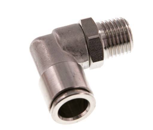 10mm x R1/4'' 90 graden L-verbinding RVS Insteekfitting Buitendraad Draaibaar FKM