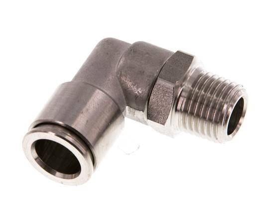 10mm x R1/4'' 90 graden L-verbinding RVS Insteekfitting Buitendraad Draaibaar FKM