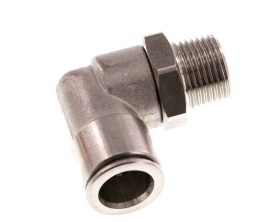 12mm x R3/8'' 90 graden L-verbinding RVS Insteekfitting Buitendraad Draaibaar FKM