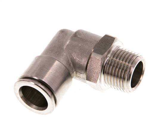 12mm x R3/8'' 90 graden L-verbinding RVS Insteekfitting Buitendraad Draaibaar FKM