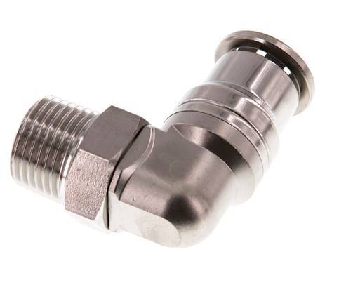 16mm x R1/2'' 90 graden L-verbinding RVS Insteekfitting Buitendraad Draaibaar FKM