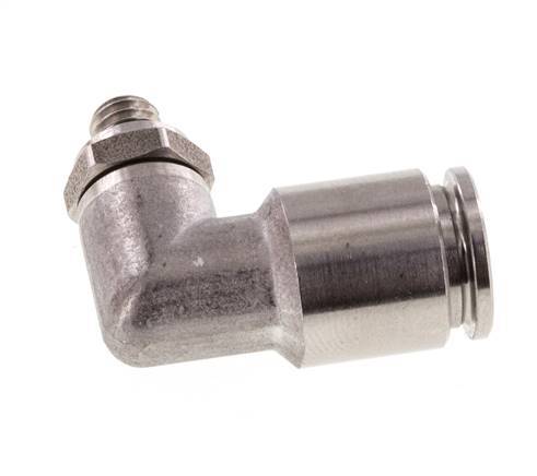 6mm x M 5 90 graden L-verbinding RVS Insteekfitting Buitendraad Draaibaar FKM