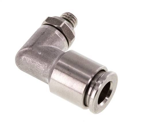6mm x M 5 90 graden L-verbinding RVS Insteekfitting Buitendraad Draaibaar FKM