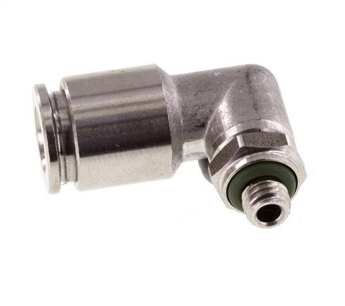 6mm x M 5 90 graden L-verbinding RVS Insteekfitting Buitendraad Draaibaar FKM